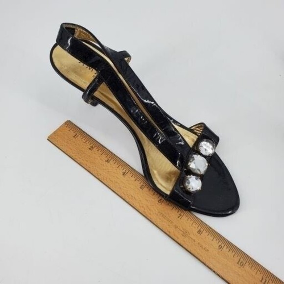 Amalfi Glossy Black Heels with Sparkling Gems - Picture 14 of 16